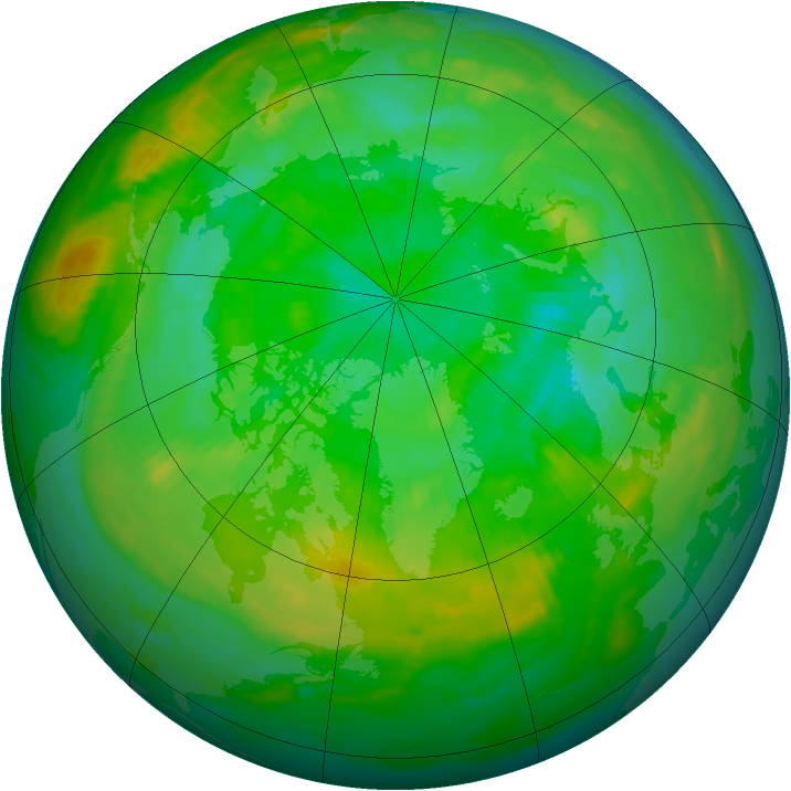 Arctic ozone map for 18 July 1988